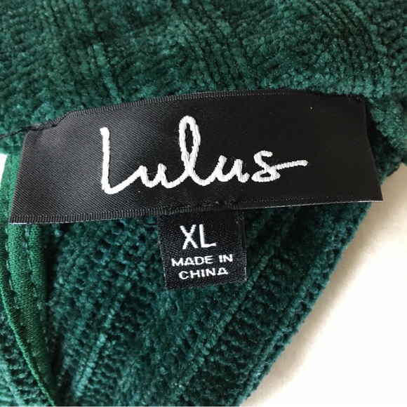Lulu's NWT Green Sleeveless Velvet Maxi High Neck Open Back Dress XL - Picture 2 of 10
